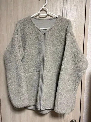 그레이 플리스 자켓 집업
