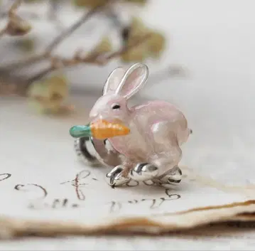 사츠루노 토끼와 당근 브로치 미사용 새상품