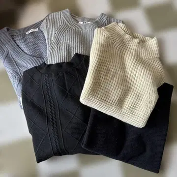 니트/스웨터 5점 묶음 판매 (그레이 베이지 블랙)