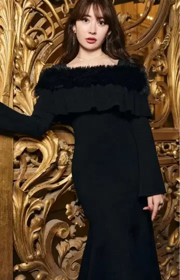 herlipto Ritz Faux Fur Mermaid Dress