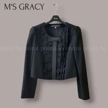 M'S GRACY* 프릴 리본 노카라 자켓