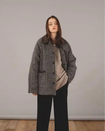 selle glant 스탠드넥 트위드 자켓 L 사이즈