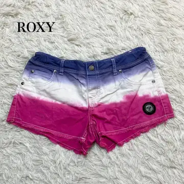 ROXY 그라데이션 숏팬츠 워셔블 화려한 색상 롱 레그 효과 로고