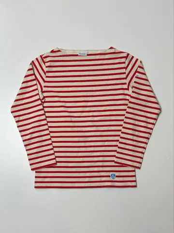 ORCIVAL 레드/베이지 긴팔 T셔츠 프랑스제 보더 0사이즈