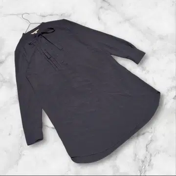 [ 에이치앤엠 ] ( EUR S ) 셔츠 원피스 비브 프론트 보타이