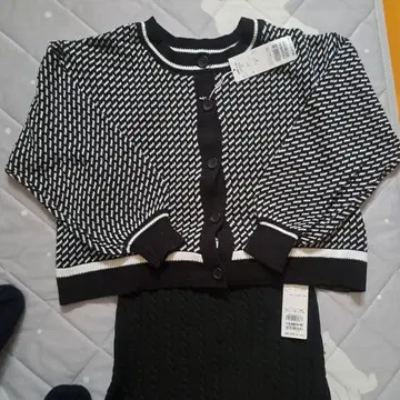 컴시즘 숏 가디건 케이블 니트 스커트 세트 M 사이즈