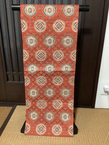 나고야 오비 순수 실크 원형 문양