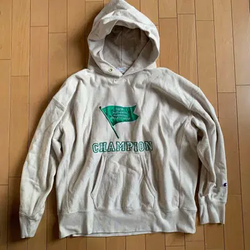 Champion 후드 부착 후드티 화이트