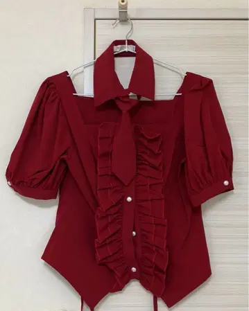 catcocoon 클래시컬 인형 블라우스 빨간색