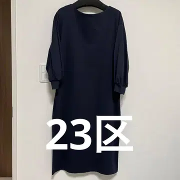 23구 네이비 7부 소매 원피스 38
