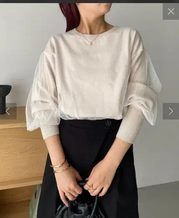 CAPRICIEUX LE'MAGE 니트 튤 레이어드 풀오버