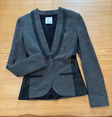 PINKO 테일러드 자켓 블랙 화이트 체크 S