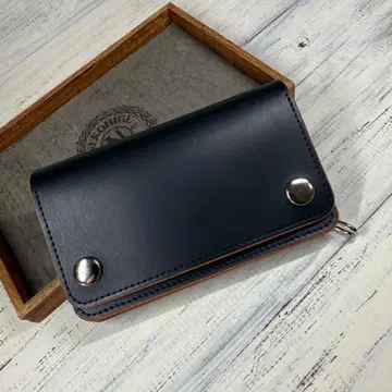 [ 트래커 지갑 미들 2층 ] 블랙 차심 북미 스테아 실버