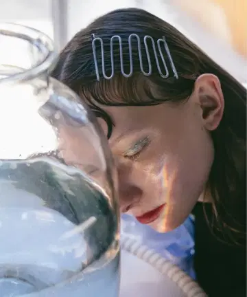 SYKIA 웨이브 헤어 와이어 핀 실버