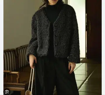 샤기 보아 자켓 피프스 블랙 M 택 포함 새상품