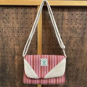 HIMALAYAN 헴프 숄더백 빨간색 화이트