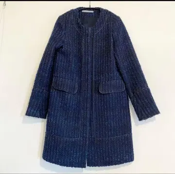 띠어리 럭스 네이비 롱 코트 사이즈 036