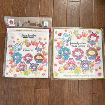 간사이 만박 EXPO 2025 산리오 미야쿠미야쿠 미니 타월 복조리 세트