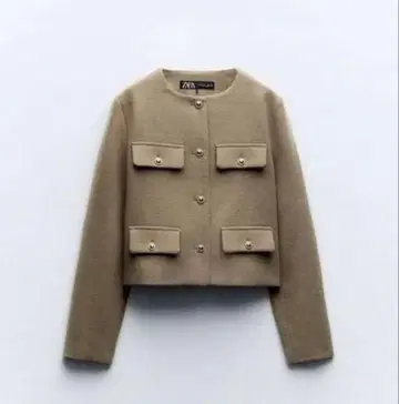 ZARA 크롭 자켓 카키