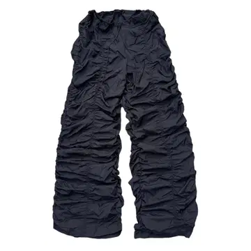 [ 00's ] 나일론 팬츠 개더 팬츠 플레어 팬츠 TECH Y2K