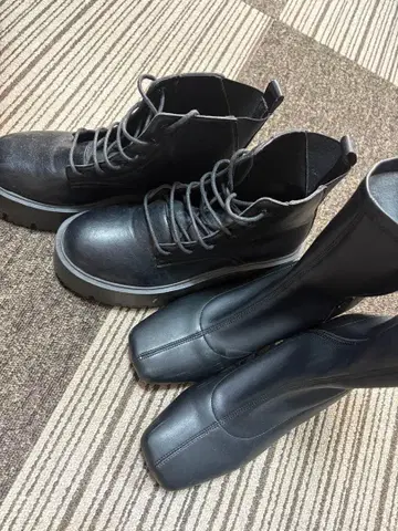 [ 가격 인하 OK ] 블랙 하이컷 & 숏부츠 세트