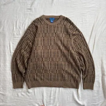 80s 90s tow craft 3d 올 패턴 acryl knit