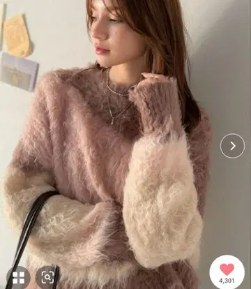 루즈핏 니트 스웨터 핑크 계열 그라데이션 니트 Classicalelf