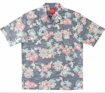 망고하우스 앗챠메 시사 남성용 반팔 카리유시 의류 네이비 컬러