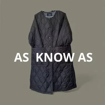 아즈노아즈 퀼팅 롱 코트 블랙