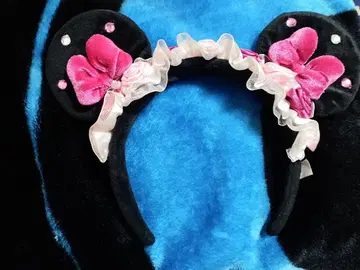 미키 미니 마우스 머리띠 장미 핑크