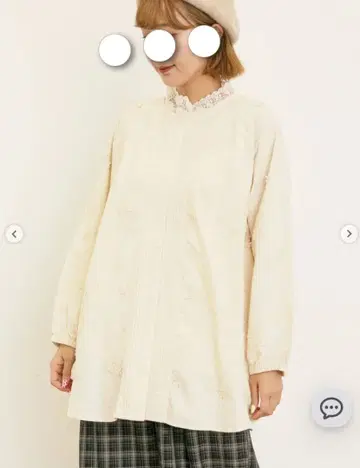 Samansa Mos2 3D 자수 크루넥 튜닉 아이보리 새상품