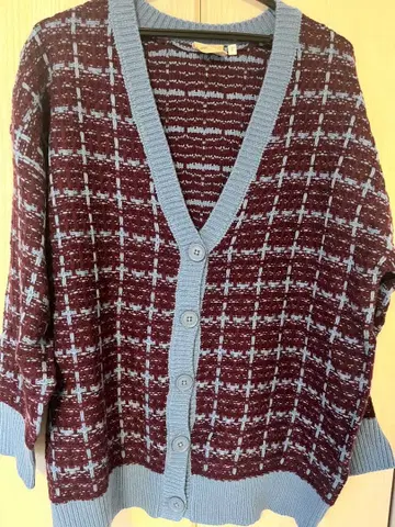 TITICACA 체크 무늬 가디건