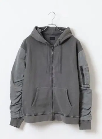 새상품 MMMM 빈티지 가공/ZIP 후드티/나일론 트윌/피그먼트
