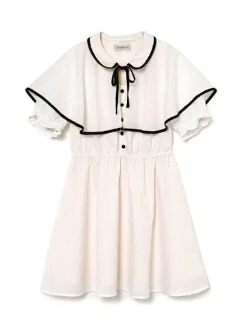 버블 케이프 플레어 원피스