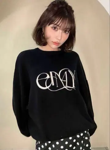 eimy 로고 바이컬러 니트 풀오버