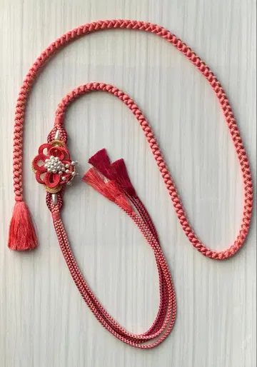 허리띠 핑크 살몬 핑크 일본제 실크 스이란 공방 후리소데 성인식