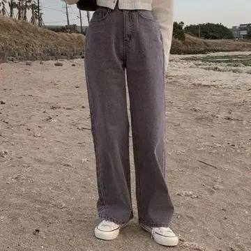 다크 퍼플 스트레이트 데님 팬츠