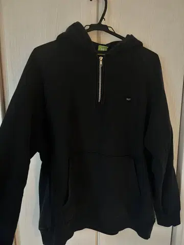 HUF 블랙 집업 후드티 XL