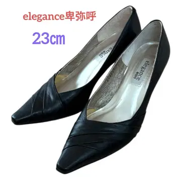 elegance 히미코 스틸레토 펌프스 블랙 23cm