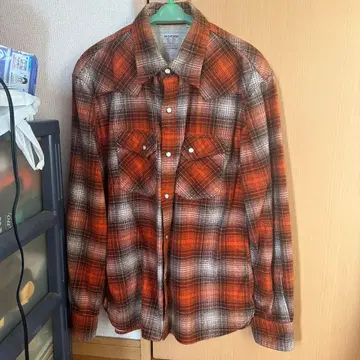 THE FLAT HEAD 체크 무늬 웨스턴 셔츠