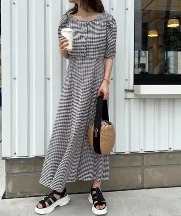 NICE CLAUP 멀티 웨이 세트 원피스 블랙 x 화이트 FREE