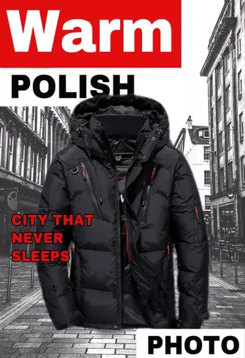 후드 부착 블랙 다운 자켓