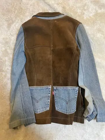 Docks Dora 스웨이드 천연 가죽 데님 자켓