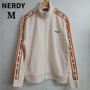 NERDY 노르디 트랙 자켓 M 화이트 사이드 라인