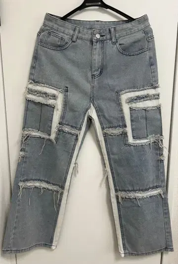 패치워크 와이드 데님 팬츠