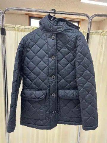 매킨토시 네이비 퀼팅 숏코트