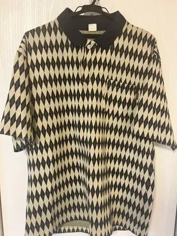 POWER TO THE PEOPLE 다이아몬드 패턴 피케 셔츠 L