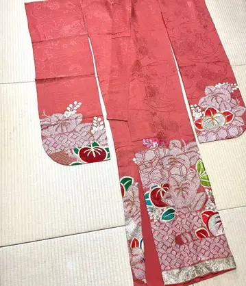 앤티크 대담한 패턴 후리소데 삼중문