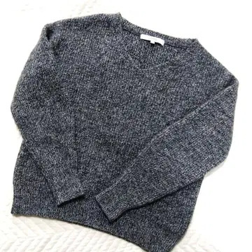 UNTITLED 언타이틀 V넥 긴팔 니트 2 그레이 캐시미어 혼방