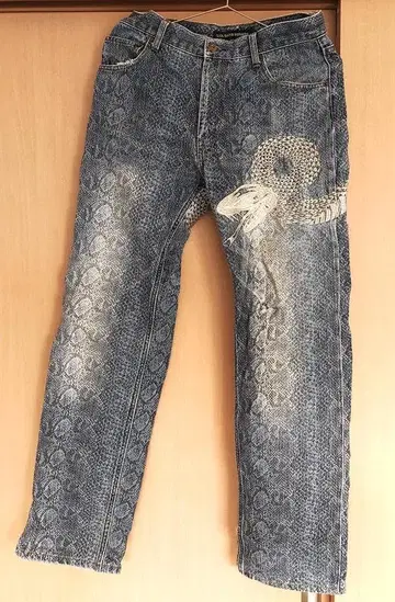 Cool Drive Striker 스네이크 패턴 데님 팬츠 뱀 자수